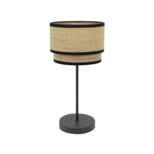 Sobremesa Alto Roque 1xe27 Natural/negro 60x30x30 Cm