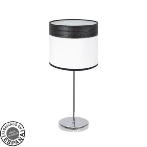 Sobremesa Cloe 1xe14 Cromo/blanca-madera Negra 42X18X18 CM