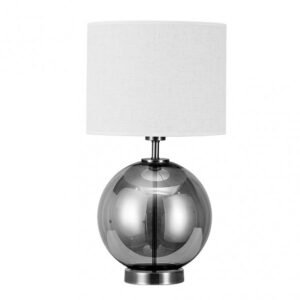 Sobremesa Cristal Iroko 1xe27 Fume/cromo C/pant Blanca 56x30x30 Cm