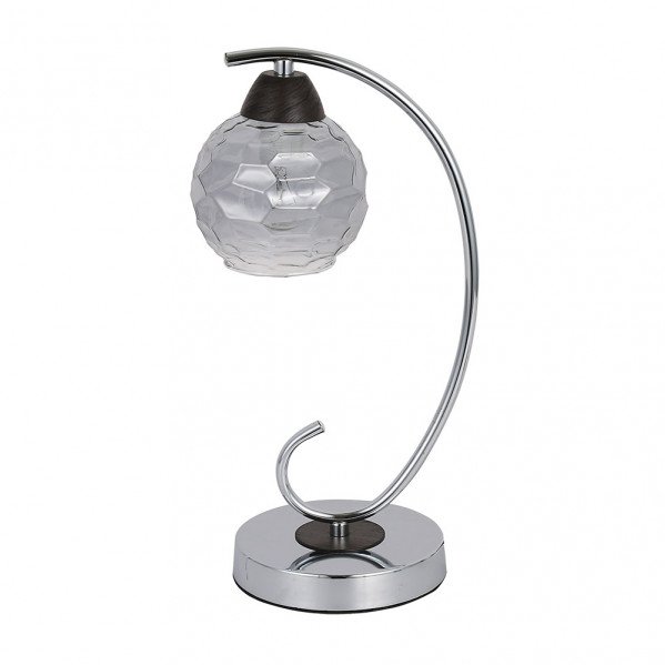 Sobremesa Etna 1xe14 Cromo/wengue 35x14x19 Cm