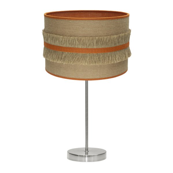 Sobremesa Grand Natalia 1xe27 Niquel/saco-naranja 62x30x30 Cm