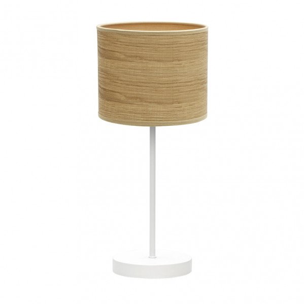 Sobremesa Jerte 1xe14 Blanco/madera Clara 42x17x17 Cm