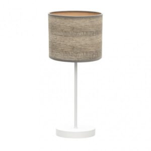 Sobremesa Jerte 1xe14 Blanco/madera Gris 42x17x17 Cm