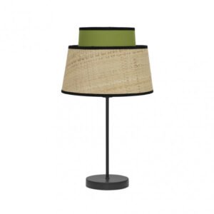 Sobremesa Jia 1xe14 Natural/verde 40x20x20 Cm