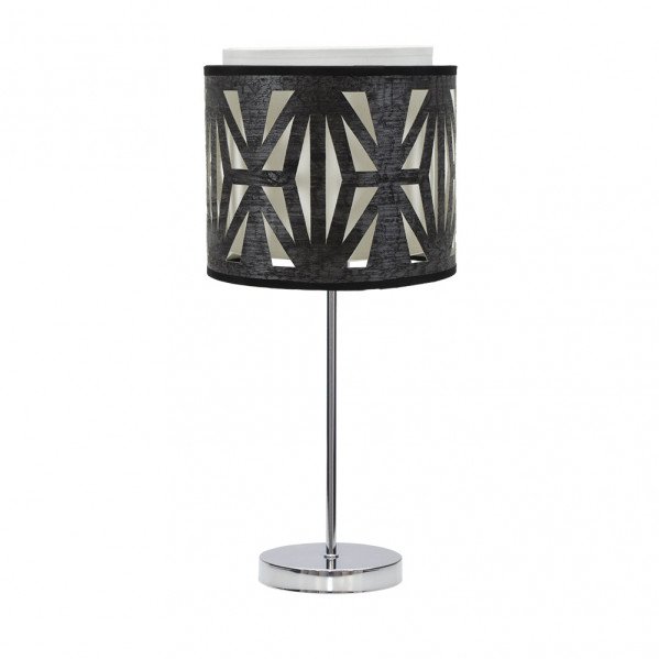 Sobremesa Katerina 1xe14 Cromo/madera Negra 42x17x17 Cm