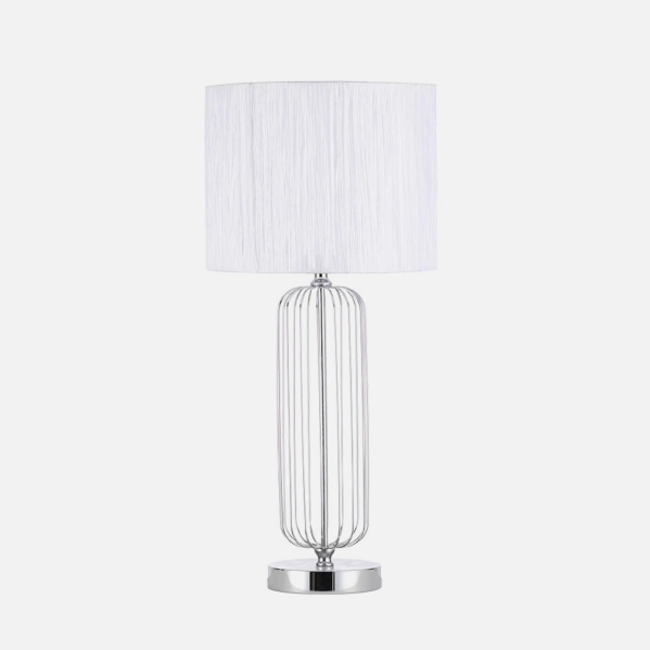 Sobremesa Mansonia 1xe27 Cromo C/pant Blanca 66x30x30 Cm