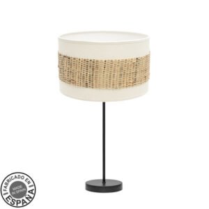 Sobremesa Mediana Nicaragua 1xe27 Negro/blanco/natural 63x30x30cm