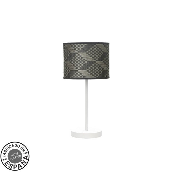 Sobremesa Moda 1xe14 Blanco/tetris Gris 42x17x17cm