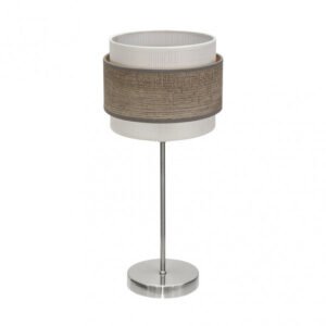 Sobremesa Myriam 1xe14 Niquel/Madera Gris 47x18x18 cm