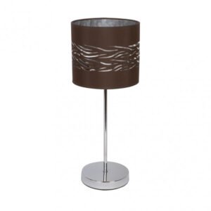 Sobremesa Niebla 1xe14 Cromo/marron-plata 43x17x17 Cm