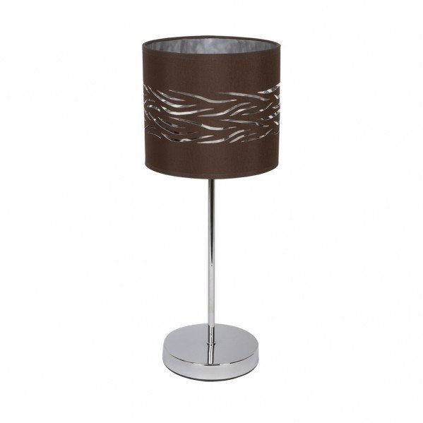 Sobremesa Niebla 1xe14 Cromo/marron-plata 43x17x17 Cm