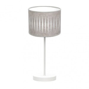 Sobremesa Piron 1xe14 Blanco/cemento Gris 42x17x17 Cm