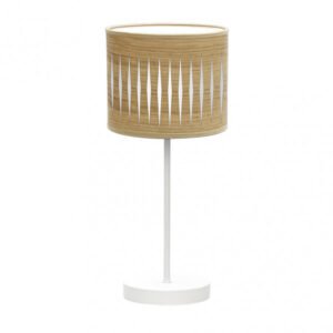 Sobremesa Piron 1xe14 Blanco/madera Clara 42x17x17 Cm