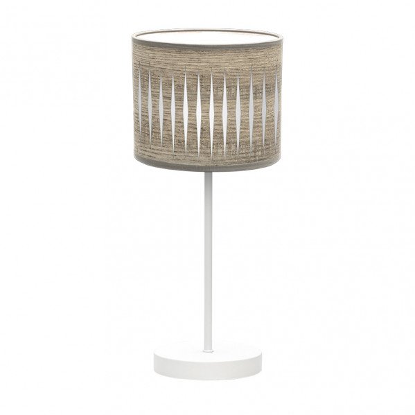 Sobremesa Piron 1xe14 Blanco/madera Gris 42x17x17 Cm