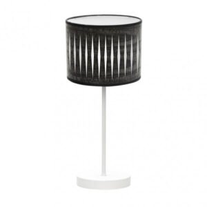 Sobremesa Piron 1xe14 Blanco/madera Negra 42x17x17 Cm