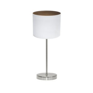 Sobremesa Tatiana 1xe14 Niquel/blanco-mad.Oscura 42x17x17 Cm