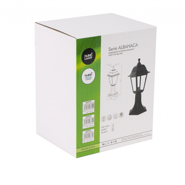 Sobremuro Exterior Albahaca 1xe27 Oro Viejo Ip44 Policarbonato 41,5x16,5d