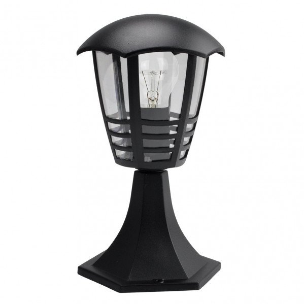 Sobremuro Exterior Aluminio Alnilan 1xe27 Negro 30x16x16 Cm Ip44
