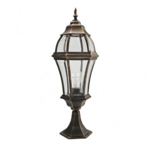 Sobremuro Exterior Aluminio Becrux 1xe27 Neg/oro 64,5x21x21 Cm Ip44