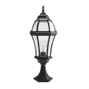 Sobremuro Exterior Aluminio Becrux 1xe27 Negro 64,5x21x21 Cm Ip44