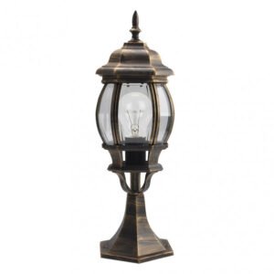 Sobremuro Exterior Aluminio Caelum 1xe27 Neg/oro 49x16x16 Cm Ip44