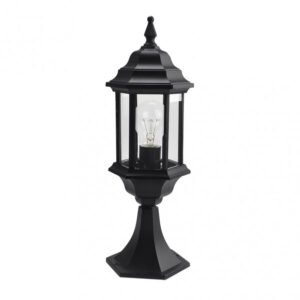 Sobremuro Exterior Aluminio Pollux 1xe27 Negro 48,5x17x17 Cm Ip44