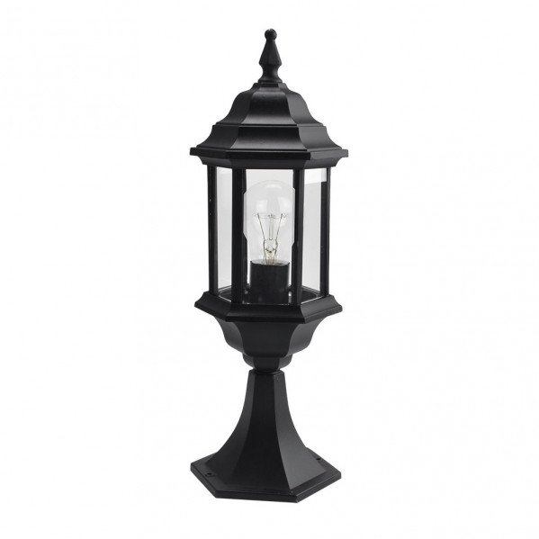 Sobremuro Exterior Aluminio Pollux 1xe27 Negro 48,5x17x17 Cm Ip44