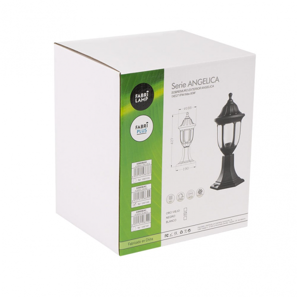 Sobremuro Exterior Angelica 1xe27 Blanco Ip44 Policarbonato 42,7x16,6d