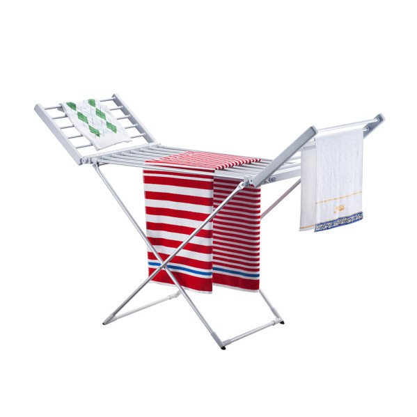 Tendedero Elect,plegable Palmito 220w Aluminio 2tend.laterales,cable1,2m 93x147x52,5cm