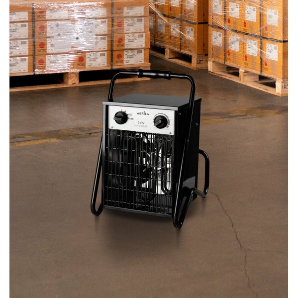Termoventilador Industrial Simeon 3000w Negro 2potencias Ip24 Termost.reg.44x32x30 Cm