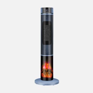 Termovent.vert.ceramico Everton Alto 2000w Azul/Negro C/remoto 2pot. 4fun.oscilante,antivuelco,efecto Llama 106x31x31cm