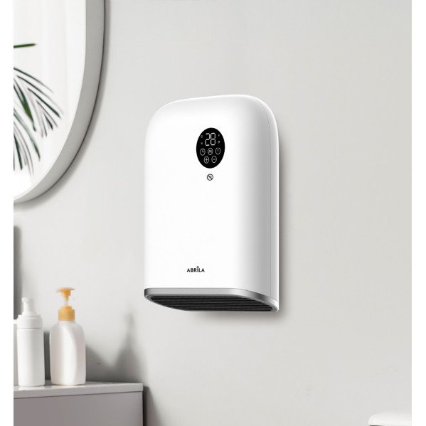 Termoventilador Pared Baño Andorra 2000w Blanco/negro 3funciones Display C/remoto Ip24 32,5x25x11,3 Cm
