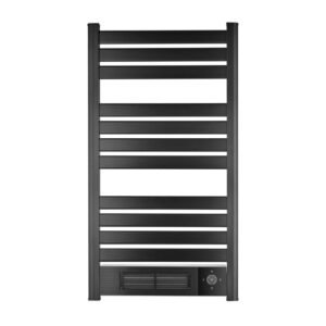Toallero Elect.c/calefactor Ceramico Velez Negro 2000w Ptc 2modos Remoto,temporizador24h, Indicador Temperatura 102x55,5x3,8cm