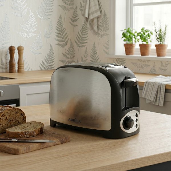 Tostador Pan Riaza 750w Negro/plata 7niv.tostado Apag.autom.2ranuras,descongelacion,recalentar.17x26x15cm