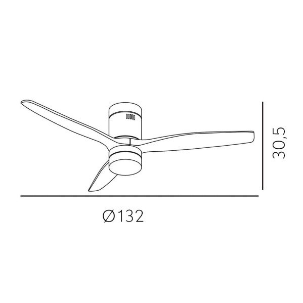 Ventil 20w Dc Aguilon Blanco 3aspas Haya 6 Vel Ocidades C/remoto Tempor. Reg.Int. 30,5x132x132cm