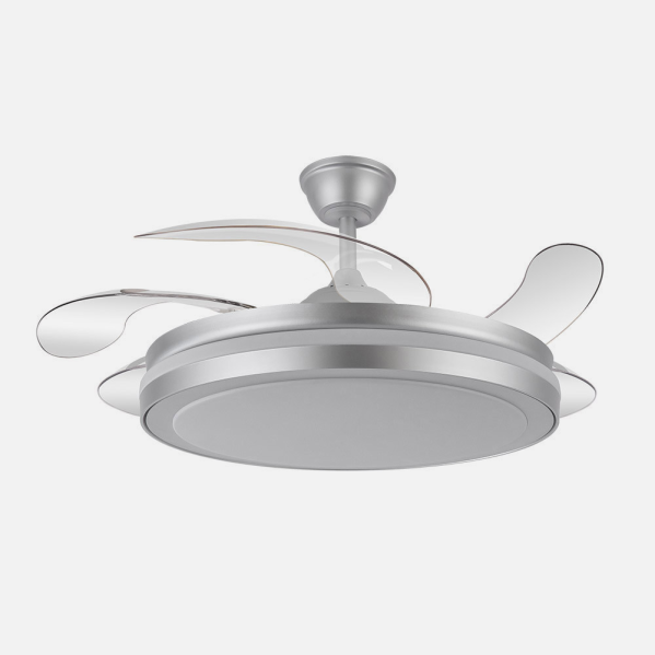 Ventilador Dc Esparta Maxi 80w 10255lm Plata 132d 5asp 3000-4000-6000k Remoto+temporizador+memoria