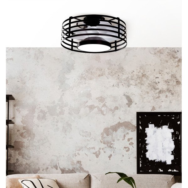 Ventilador 22w Dc Xaloc Negro 7Aspas Blancas 6vel 3000-4000-6500 28x57,8x57,8cm C/remoto, Memoria Y Temporizador