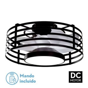 Ventilador 22w Dc Xaloc Negro 7Aspas Blancas 6vel 3000-4000-6500 28x57,8x57,8cm C/remoto, Memoria Y Temporizador
