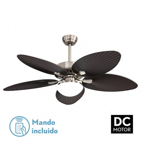 Ventilador Dc Borasco 24w Niq/marron 5 Asp.6 Vel 132d 2950lm Remoto.memor.y Temp.3000-4000-6000k