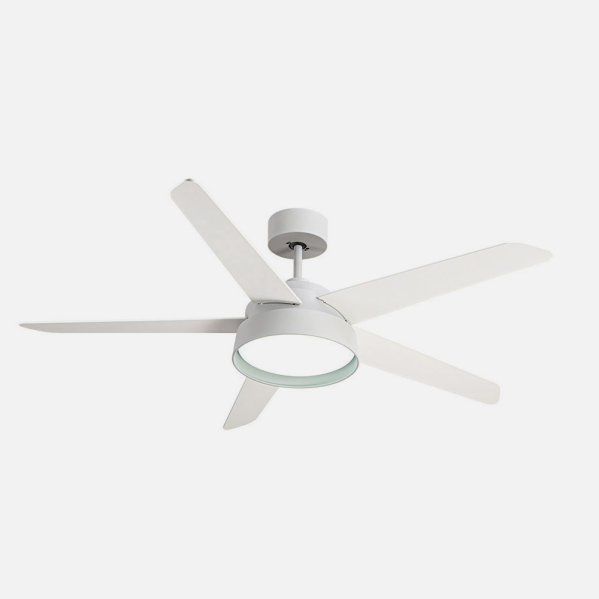 Ventilador 25w Dc Blanco Lebeche 5 Aspas Rev. Blanca/haya 6 Vel. 3000-4000-6000k 132d Remoto,memoria Y Temporizador