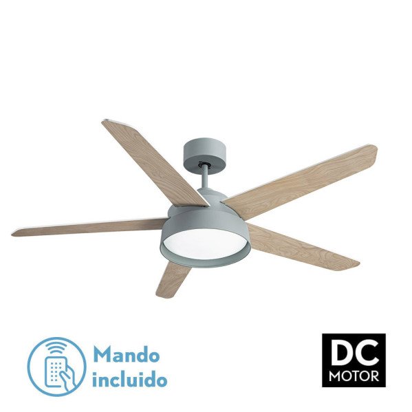 Ventilador 25w Dc Verde Lebeche 5 Aspas Rev. Blanca/haya 6 Vel. 3000-4000-6000k 132d Remoto,memoria Y Temporizador