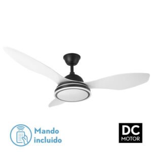 Ventilador 48w Dc Datoo Negro 3 Aspas Blancas 6 Vel. 33/48x122x122cm 3 Color C/remoto,memoria Y Temp.4080lm