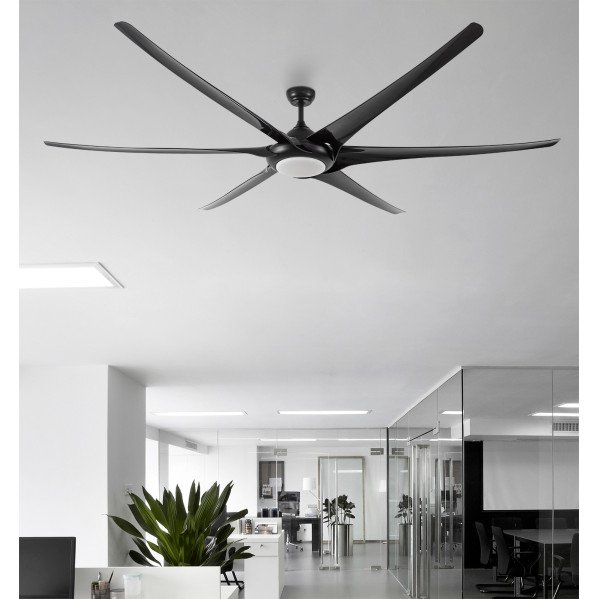 Ventilador 24w Dc Moncayo Negro 6 Aspas 6 Velocidades 254d C/remoto Memoria 3 Temperaturas 2850 Lm