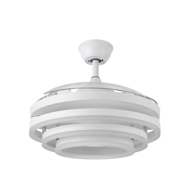 Ventilador 72w Dc Kai Blanco 3 Aspas Transp. 6 Vel. 3 Colores 43/58x50/107 C/remoto,reg.intensidad,memoria Y temp. 6120lm