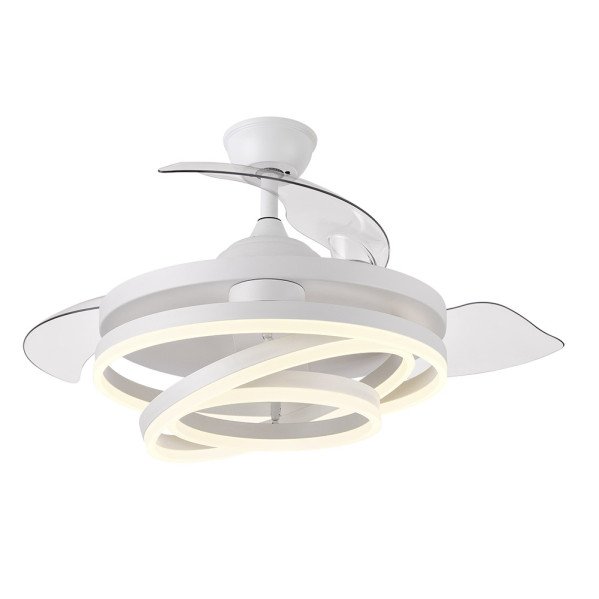 Ventilador 72w Dc Kai Blanco 3 Aspas Transp. 6 Vel. 3 Colores 43/58x50/107 C/remoto,reg.intensidad,memoria Y temp. 6120lm
