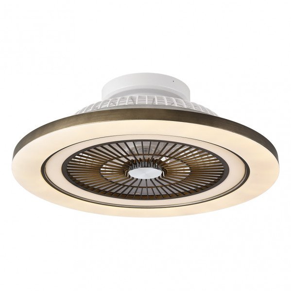 Ventilador 72w Dc Mato Cuero 5Aspas Transp. 22x58x58cm 6 Vel. 3 Colores C/remoto,memoria,temporiz Y Reg.Intensidad 6120lm
