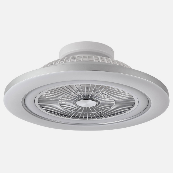 Ventilador 72w Dc Mato Niquel 5Aspas Transp. 22x58x58cm 6 Vel. 3 Colores C/remoto,memoria,temporiz Y Reg.Intensidad 6120lm