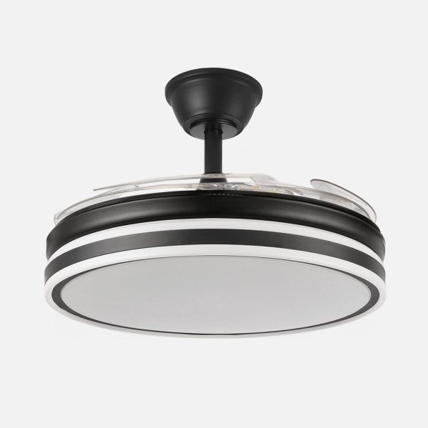 Ventilador Bayomo 59w 6980lm Negro 4 Aspas Desp. 34,5/42x50/107d.3 Color. Motor Dc..remoto+Reg.Intensidad