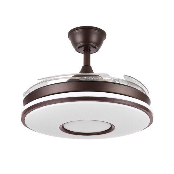 Ventilador Dc Dani 59w 6980lm Marron 4 Aspas desp.106d 3000-4200-6500k Remoto, Reg.intensidad, Memoria Y Temporizador