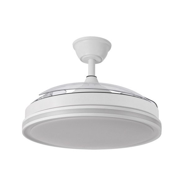 Ventilador Dc 59+7w Cacique Blanco 3asp 107d 6980l 3000-4500-6500k+rgb Remo+r.int+memo+temp